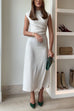 Karleedress Mockneck Sleeveless Side Ruched Midi Dress