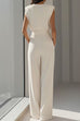 Karleedress Round Neck Sleeveless High Waist Wide Leg Jumpsuit