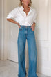 Karleedress Lapel Long Sleeves Button Up Blouse Shirt