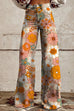 Karleedress Vintage Floral Print Wide Leg Pants