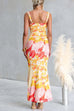 Sleeveless Floral Print Bodycon Maxi Dress
