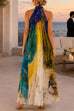 Halter Neck Sleeveless Printed Dress