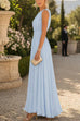 Karleedress Crewneck Sleeveless Zipper Back Waisted Maxi Dress