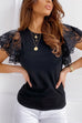 Karleedress Crewneck Lace Ruffle Short Sleeves Top
