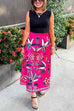 Karleedress High Rise Tropic Print Midi Skirt