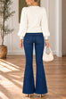 V Neck Bow Knot Front Sweet Sweater (A)