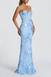 Karleedress Backless Lace-up Corset Flower Embroidery Maxi Cami Dress