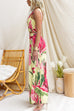 Sleeveless Crop Top and Wide Leg Pants Printed Set