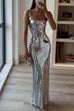 Karleedress Sleeveless Open Back Sequin Bodycon Maxi Party Dress