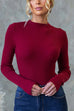 Karleedress Long Sleeves Solid Ribbed Knit Top