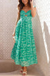 Karleedress Tie Shoulder Twist Front Printed Midi Cami Dress