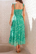 Karleedress Tie Shoulder Twist Front Printed Midi Cami Dress