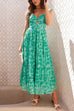 Karleedress Tie Shoulder Twist Front Printed Midi Cami Dress