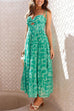 Karleedress Tie Shoulder Twist Front Printed Midi Cami Dress