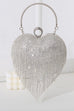 Karleedress Luxury Heart Shape Rhinestones Tassel Evening Handbag