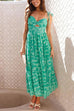 Karleedress Tie Shoulder Twist Front Printed Midi Cami Dress