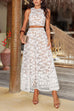 Karleedress Palm Trees Embroidery Pocketed Swing Maxi Skirt