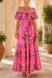 Karleedress Off Shoulder Floral Print Ruffle Tiered Maxi Dress
