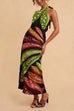 Karleedress Halter Neck Backless Fish Print Maxi Dress