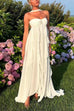 Karleedress Sleeveless Open Back Ruffle Trim Slit Maxi Dress