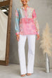 Long Sleeves Buttons Detail Printed Shirt