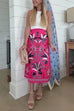 Karleedress High Rise Tropic Print Midi Skirt
