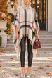 Karleedress Chicest Tassel Lattice Cloak Poncho Sweater (A)