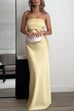 Karleedress Strapless Tube Satin Maxi Dress