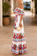 Karleedress Off Shoulder Floral Print Ruffle Maxi Dress