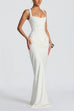 Karleedress Sleeveless Ruched Solid Bodycon Maxi Dress