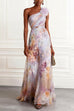 Karleedress Sleeveless High Waist Floral Print Maxi Dress