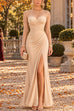 Karleedress Mesh Long Sleeve Ruched Slit Maxi Dress (A)