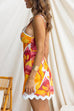 Sleeveless Ric Rac Trim Printed Mini Dress