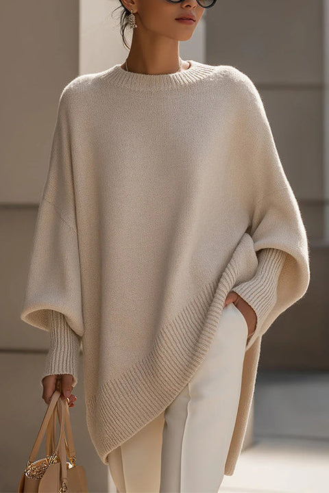 Karleedress Crewneck Drop Shoulder Slouchy Pullover Sweater