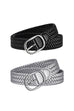 Karleedress Faux Leather Metal Buckle Adjustable Braided Belt