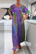 Karleedress Round Neck Short Sleeves Printed Maxi Dress