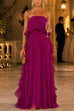 Karleedress Elegant Strapless Tube Ruffle Pleated Maxi Dress
