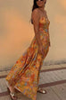 Karleedress Spaghetti Strap Floral Print Chiffon Maxi Dress