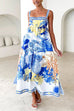 Karleedress Pocketed Side Slit Printed Maxi Cami Dress