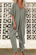 Karleedress V Neck Half Sleeves Loose Fit Jumpsuit