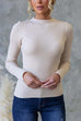 Karleedress Long Sleeves Slim Fit Basic Ribbed Knit Top