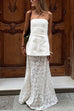 Karleedress Elastic WaistBand Lace Hollow Out Maxi Skirt