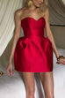 Karleedress Sweetheart Neck Strapless Mini Party Dress