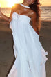Karleedress Sleeveless Open Back Ruffle Trim Slit Maxi Dress