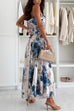 High Waist Floral Print Wide Leg Cropped Pants
