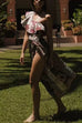 One Shoulder Sleeveless Floral Print One-piece Swimsuit