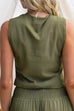 V Neck Sleeveless Button Up Top