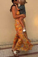Karleedress Spaghetti Strap Floral Print Chiffon Maxi Dress