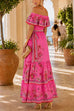 Karleedress Off Shoulder Floral Print Ruffle Tiered Maxi Dress