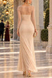 Karleedress Mesh Long Sleeve Ruched Slit Maxi Dress (A)